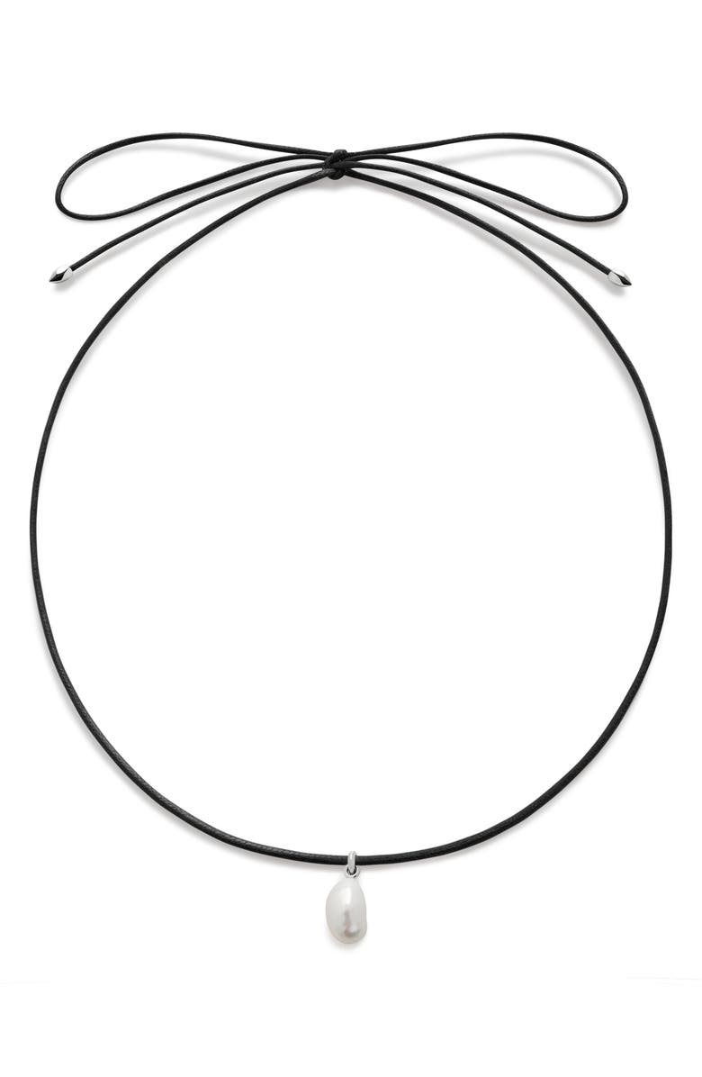 Monica Vinader Nura Baroque Pearl Necklace, Main, color, Sterling Silver / Pearl