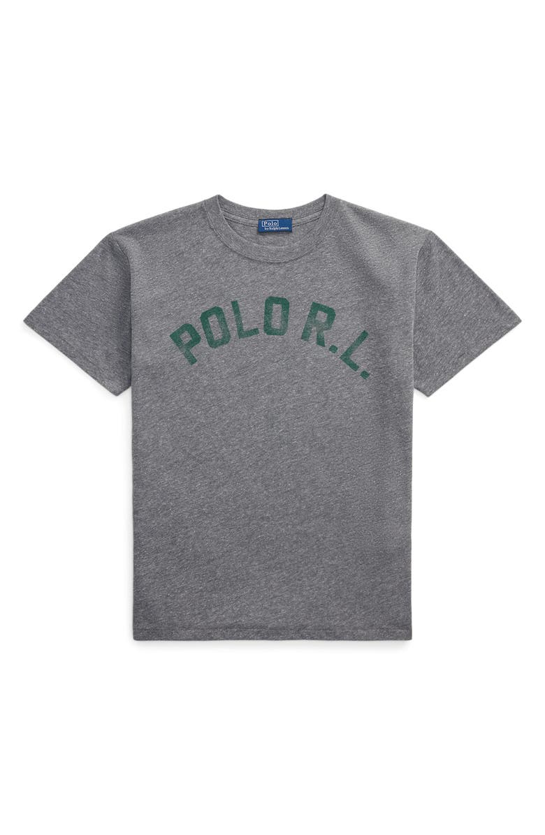 Polo Ralph Lauren Logo Graphic T-Shirt, Alternate, color, Heather Grey/ Green