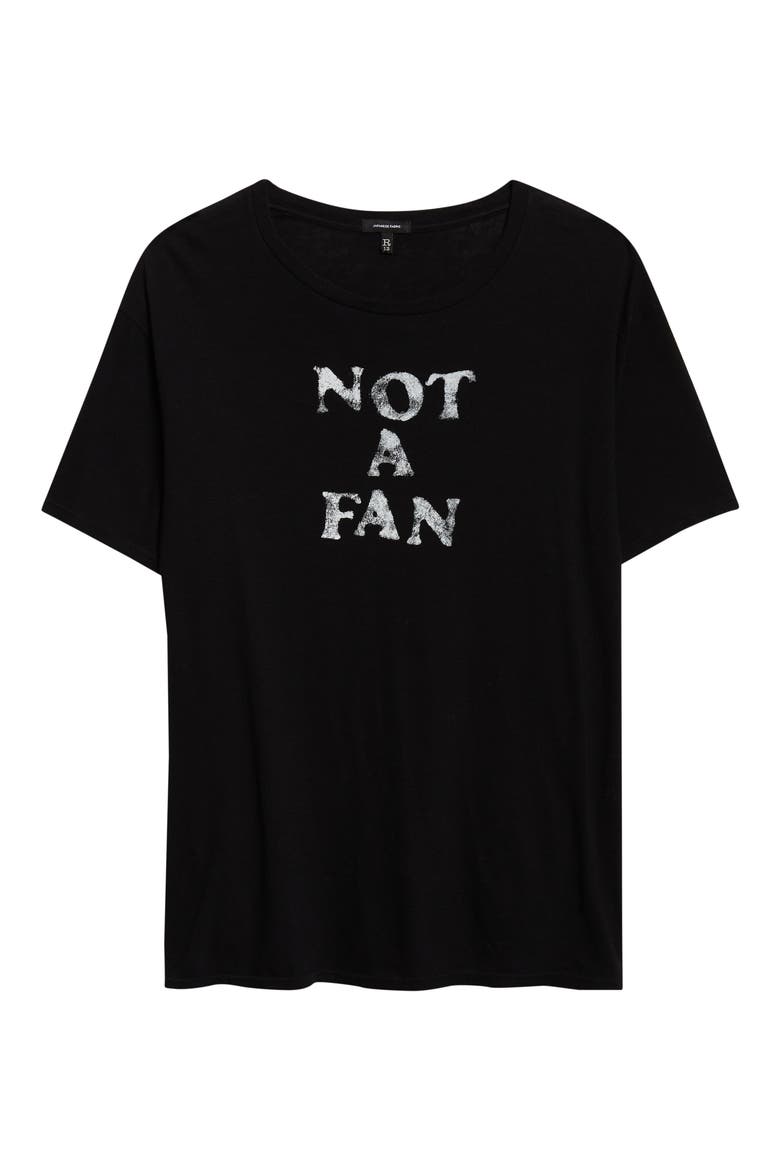 Relaxed Fit Not a Fan Cotton & Cashmere Graphic T-Shirt, Alternate, color, BLACK