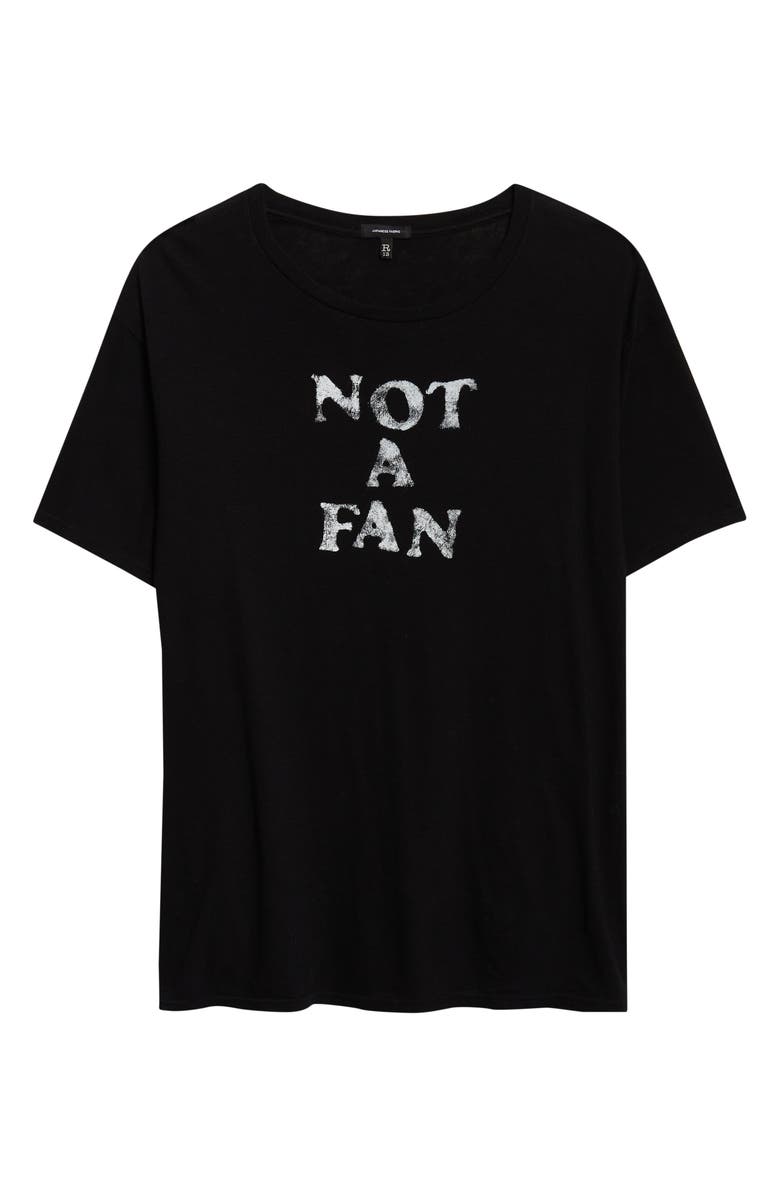 R13 Relaxed Fit Not a Fan Cotton 
Cashmere Graphic T-Shirt, Alternate, color, Black
