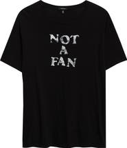 R13 Relaxed Fit Not a Fan Cotton & Cashmere Graphic T-Shirt