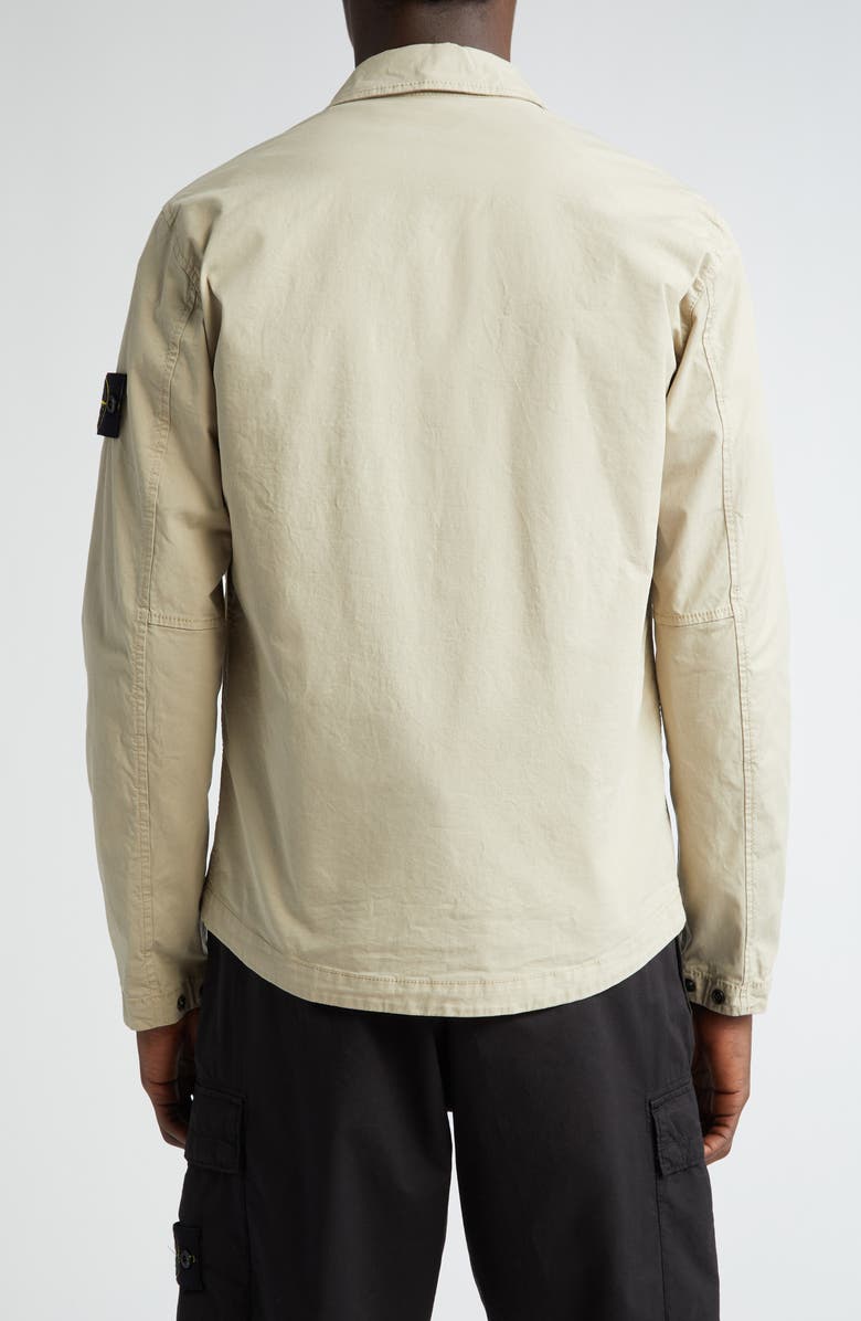 Stone Island Compass Logo Stretch Cotton Overshirt, Alternate, color,