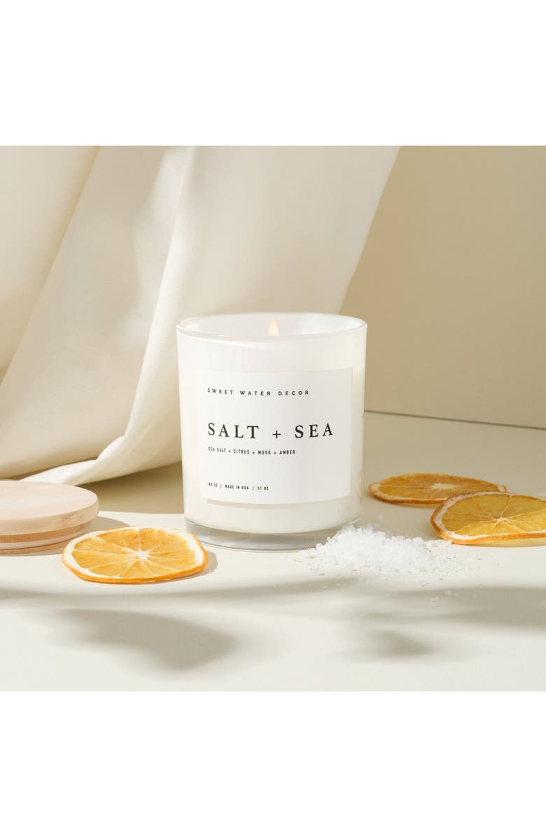 SWEET WATER DECOR 11oz White Jar Candle - Spa Scents, Alternate, color, Salt And Sea