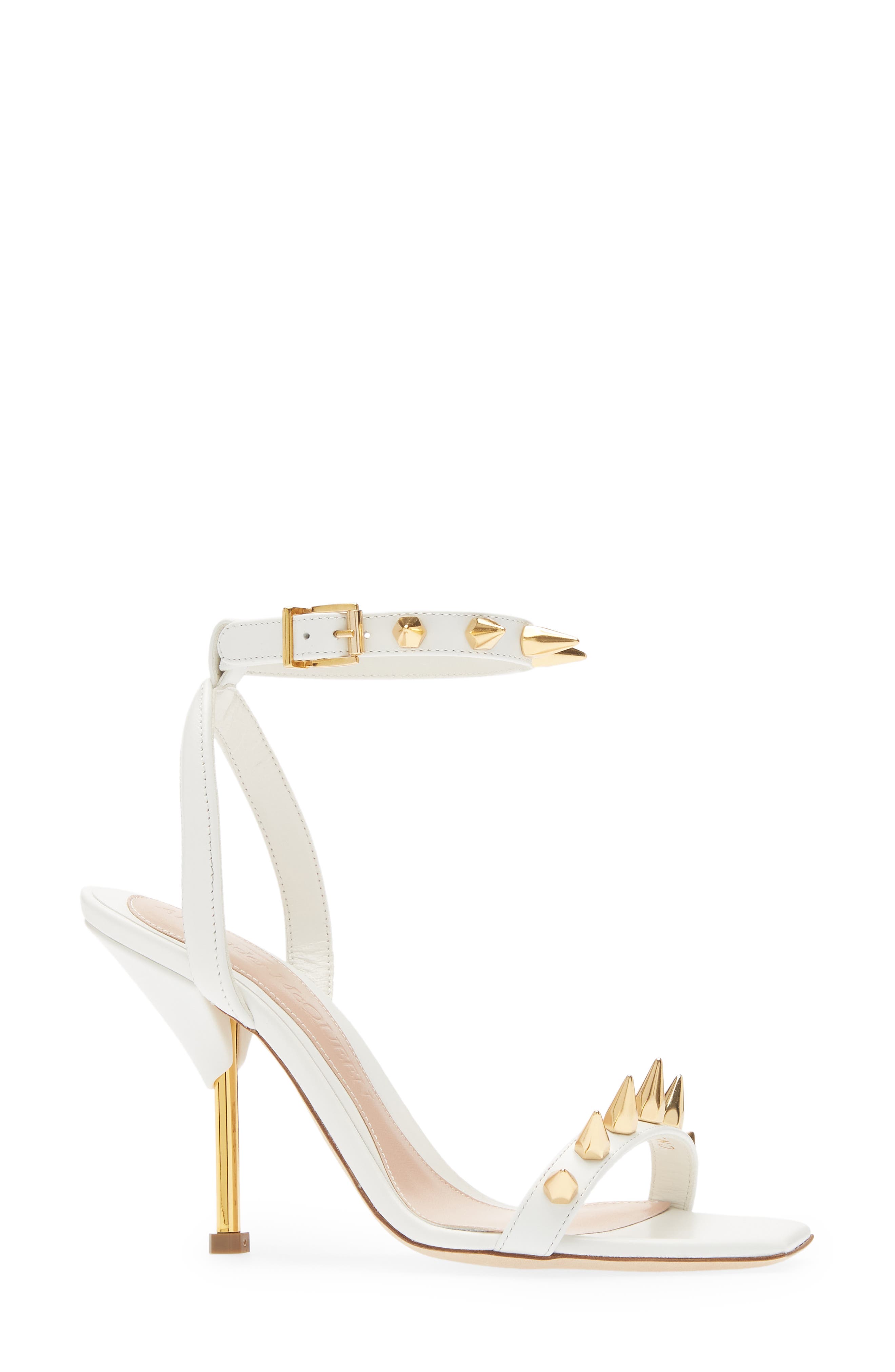 McQueen Alexander McQueen Punk Stud Ankle Strap Sandal, Alternate, color, 