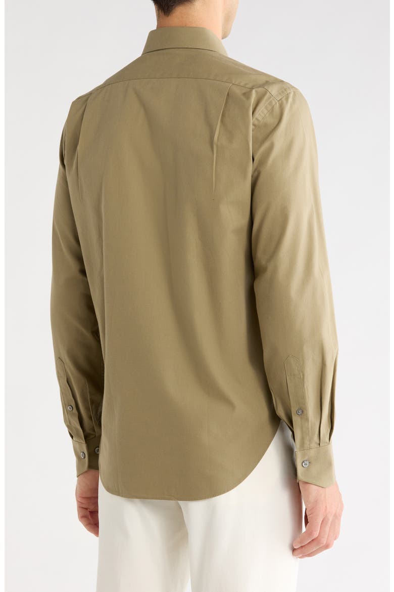 Trim Fit Solid Dress Shirt, Alternate, color, EVERGREEN