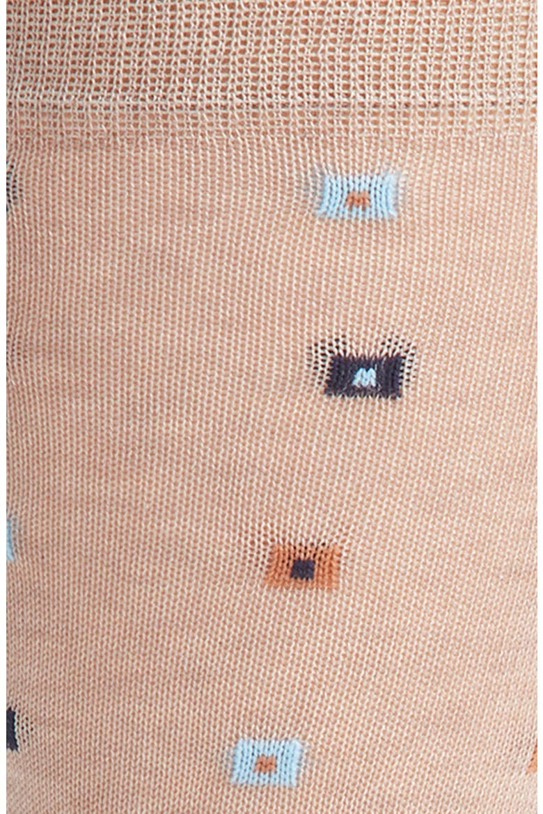 Geometric Pattern Cotton Blend Dress Socks, Alternate, color, TAUPE