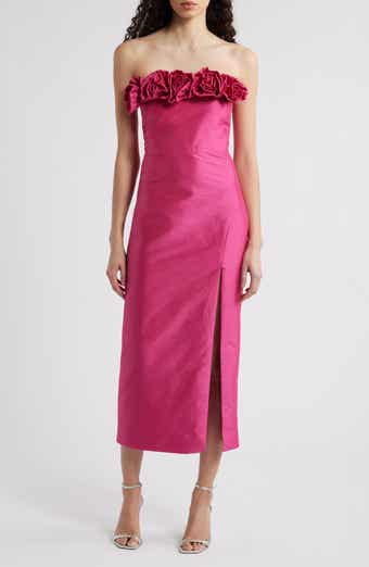 LIKELY Gwen Rosette Strapless Midi Dress
