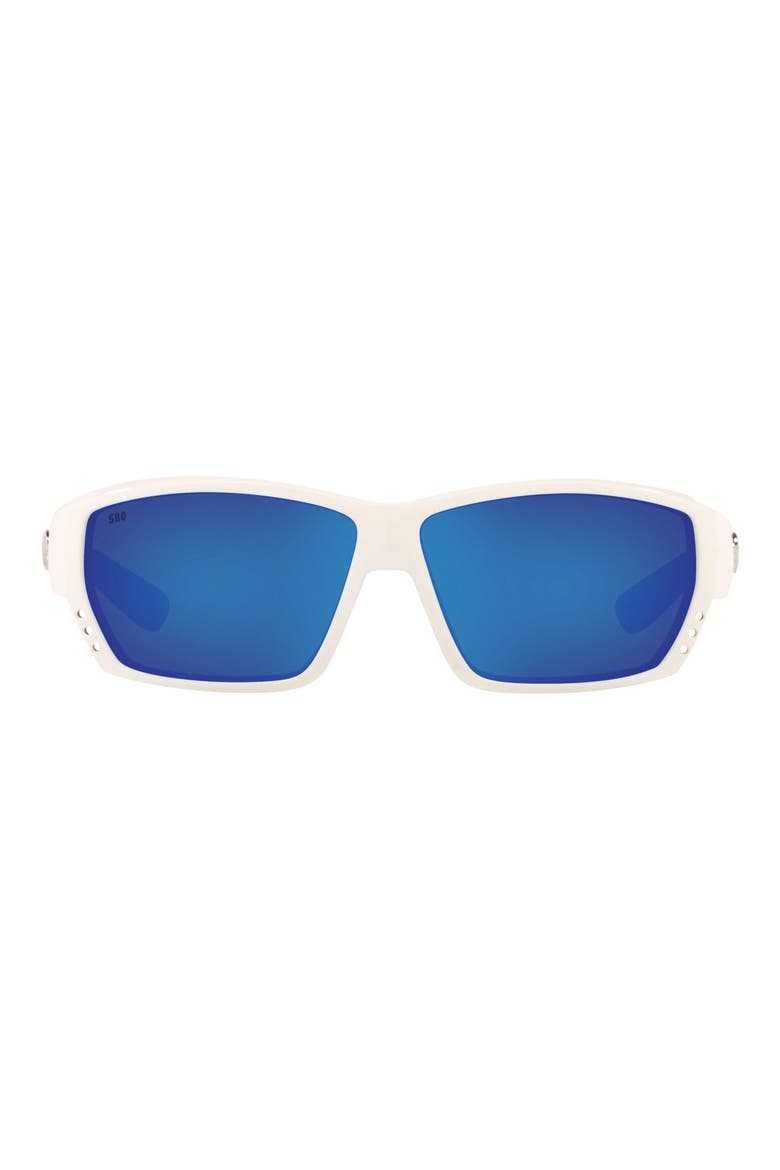 62mm Polarized Wraparound Sunglasses, Main, color, WHITE BLUE