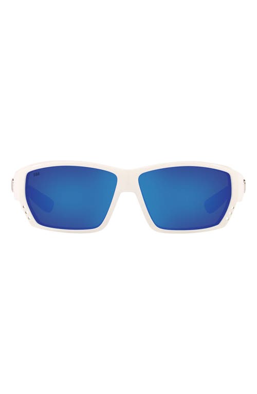Costa Del Mar 62mm Polarized Wraparound Sunglasses in White Blue 