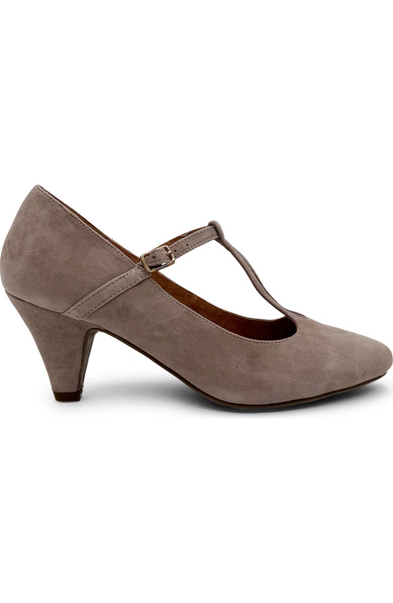 CHELSEA CREW Gin T-Strap Pump, Alternate, color, Taupe Suede