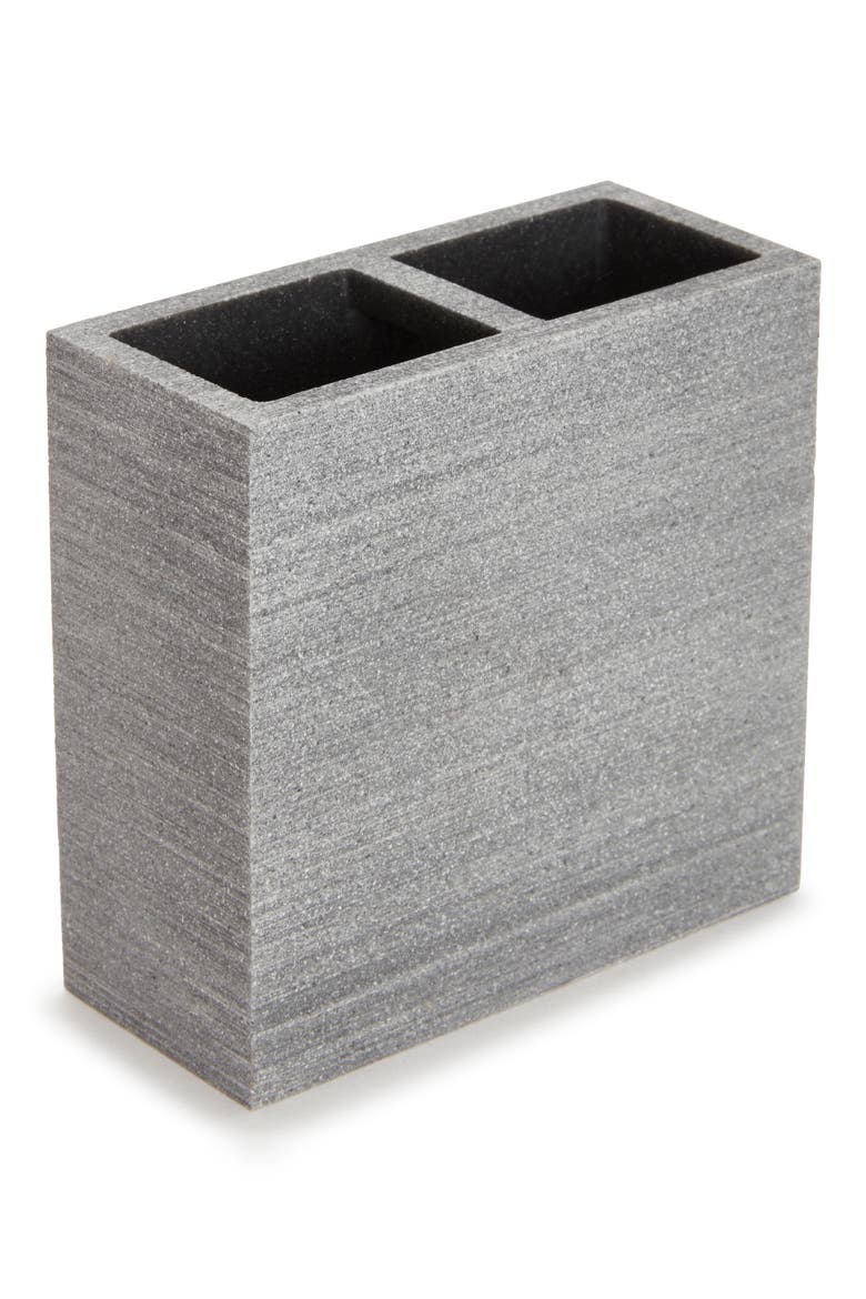 Faux Slate Toothbrush Holder, Main, color, GREY