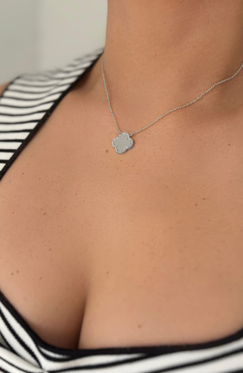 Crystal Halo Clover Pendant Necklace