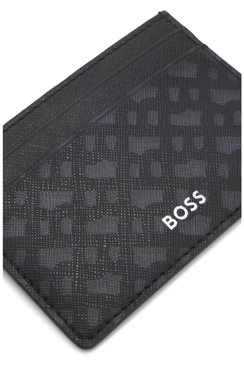 Zair Bonded Leather Card Holder, Alternate, color, BLACK