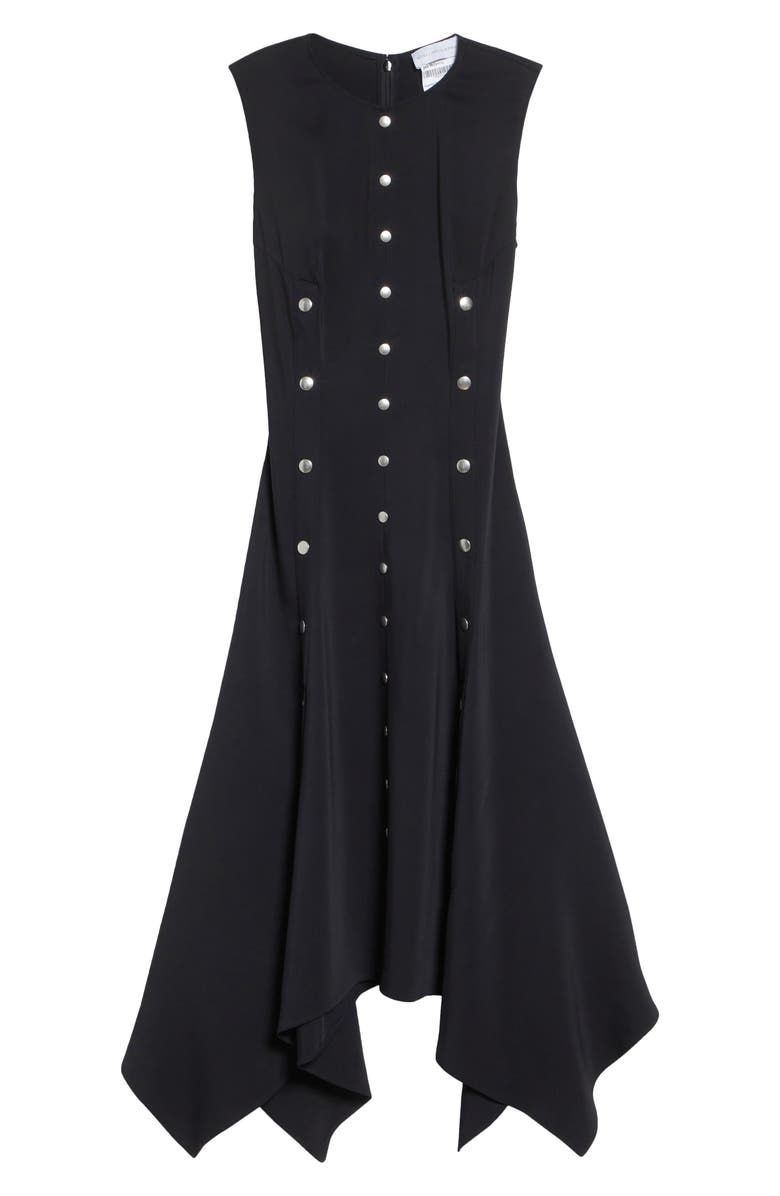 Stella McCartney Snapped Handkerchief Hem Dress, Alternate, color, Black