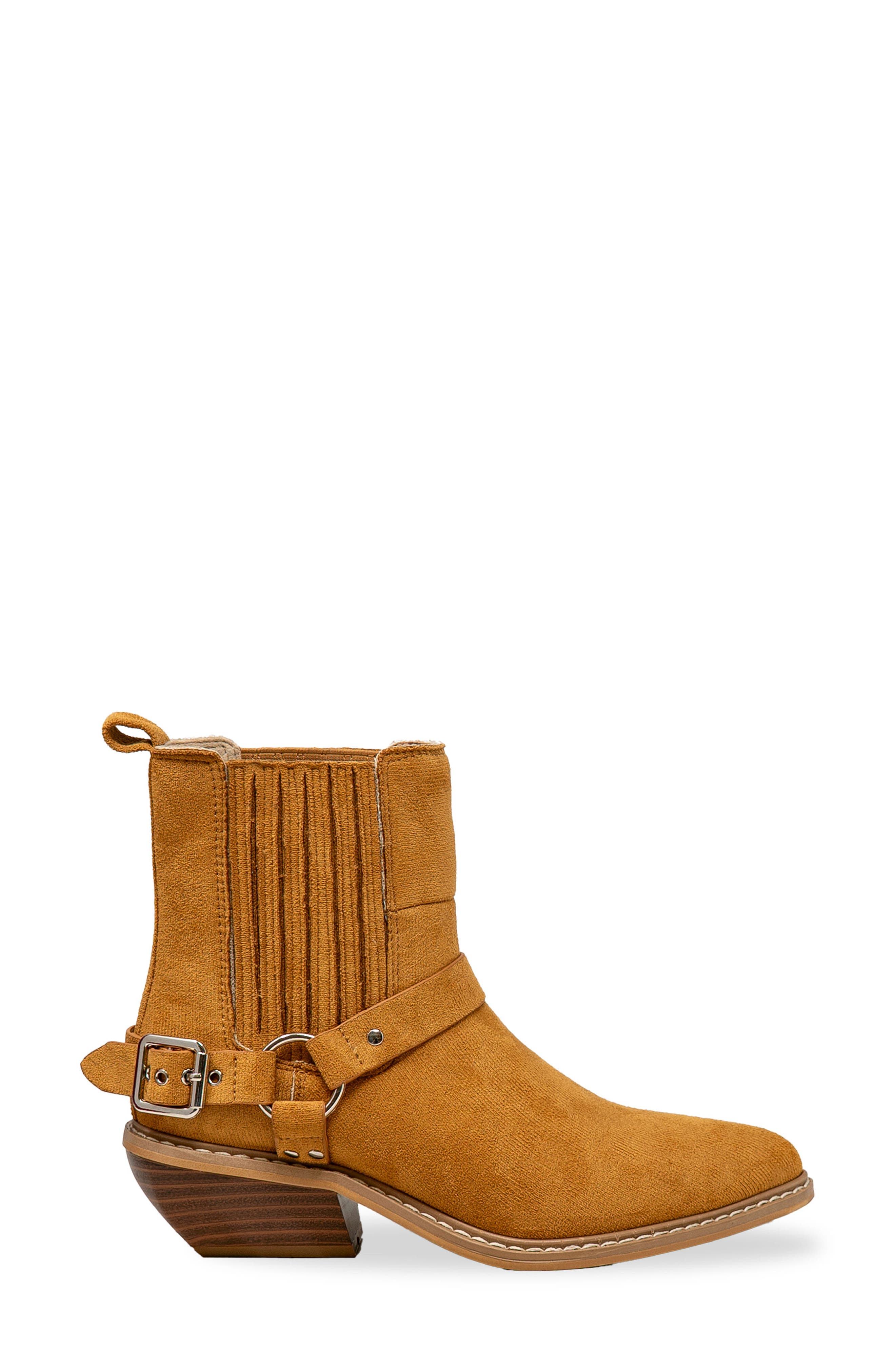 CHASE AND CHLOE Yareli Western Buckle Chelsea Boot, Alternate, color, Tan