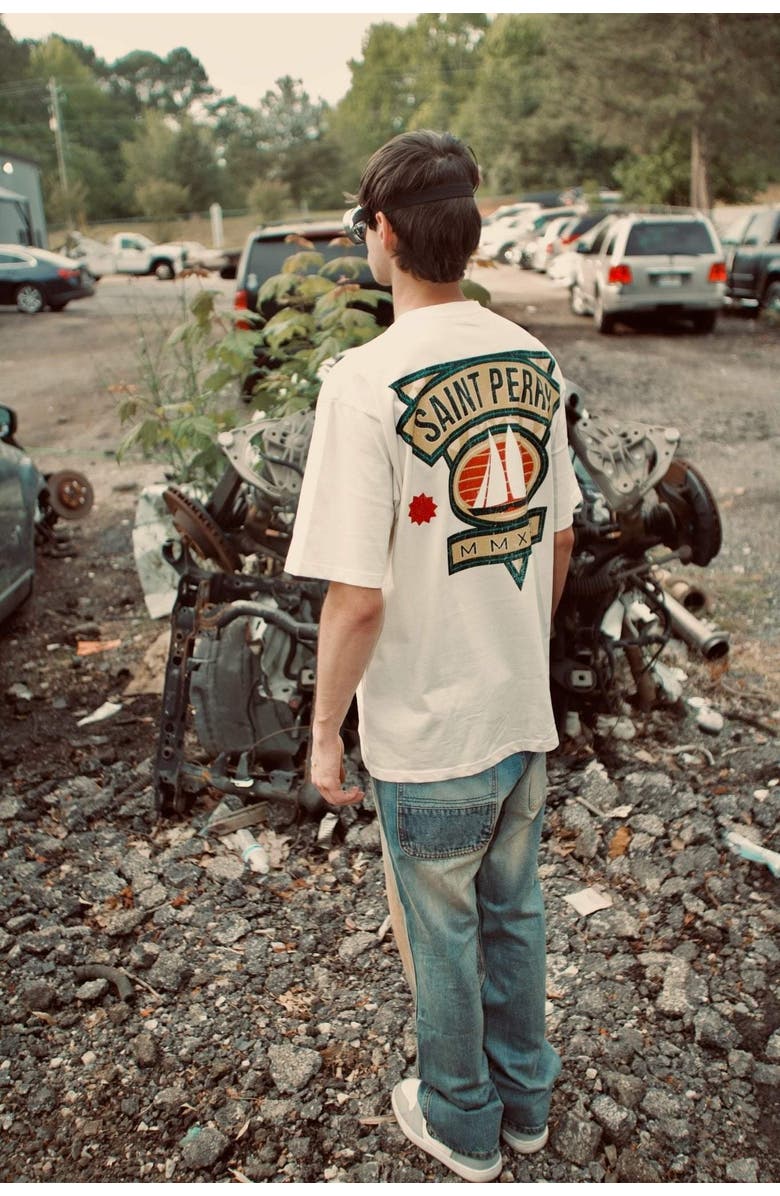 SAINT PERRY Mmxix Tee, Alternate, color, Vtg White