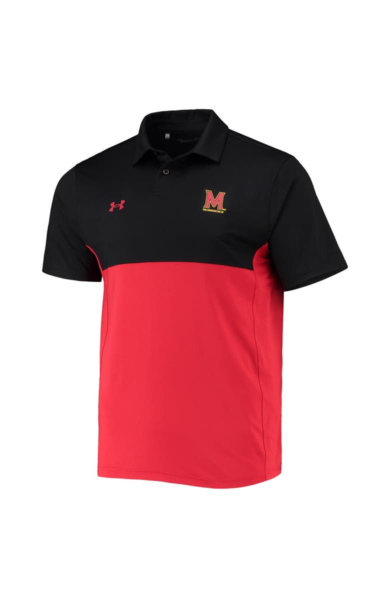 Under Armour Men's Under Armour Black/Red Maryland Terrapins 2022 Blocked Coaches Performance Polo, Alternate, color, 