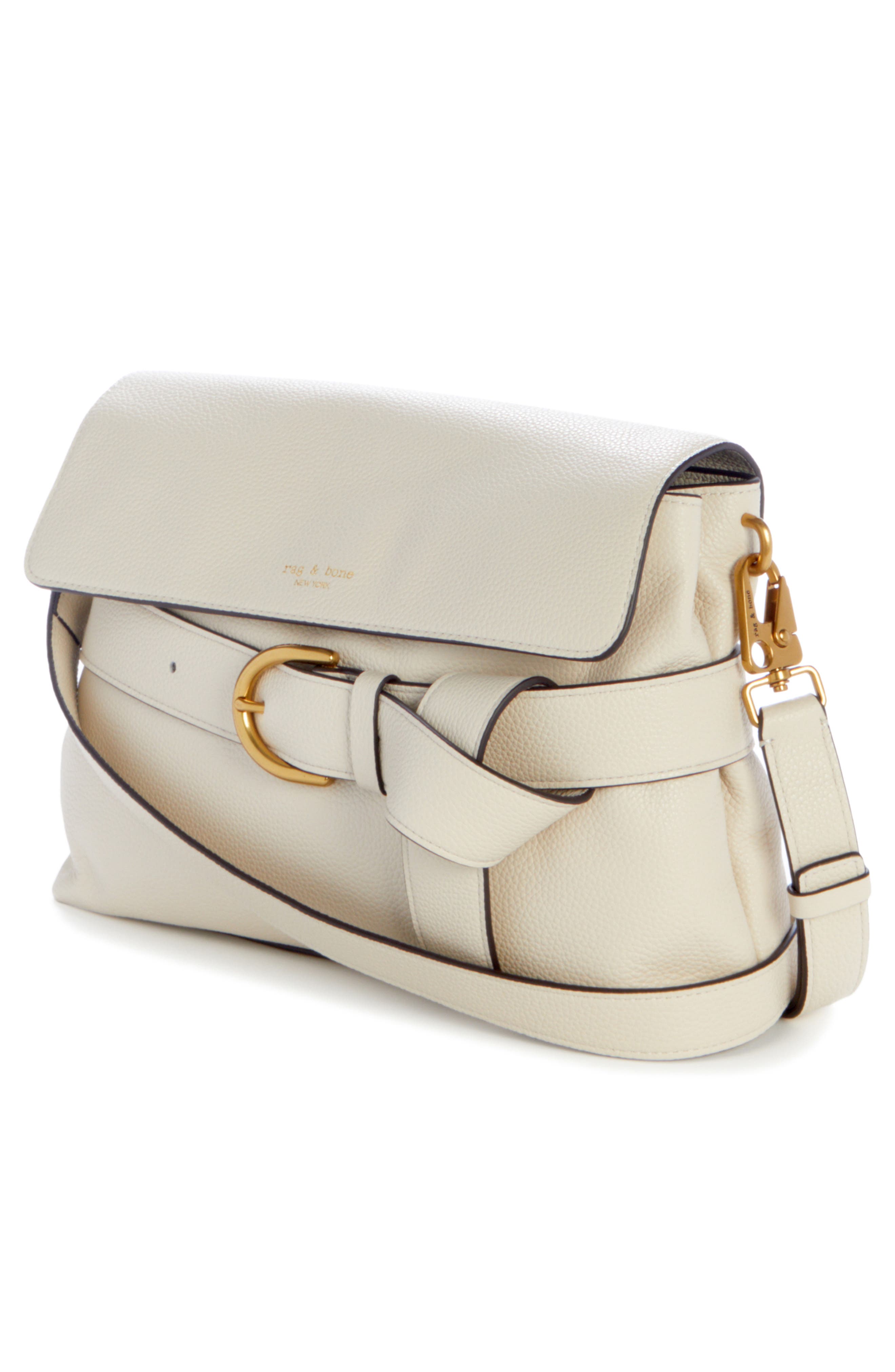 rag & bone Lexington Flap Leather Crossbody Bag, Alternate, color, Br