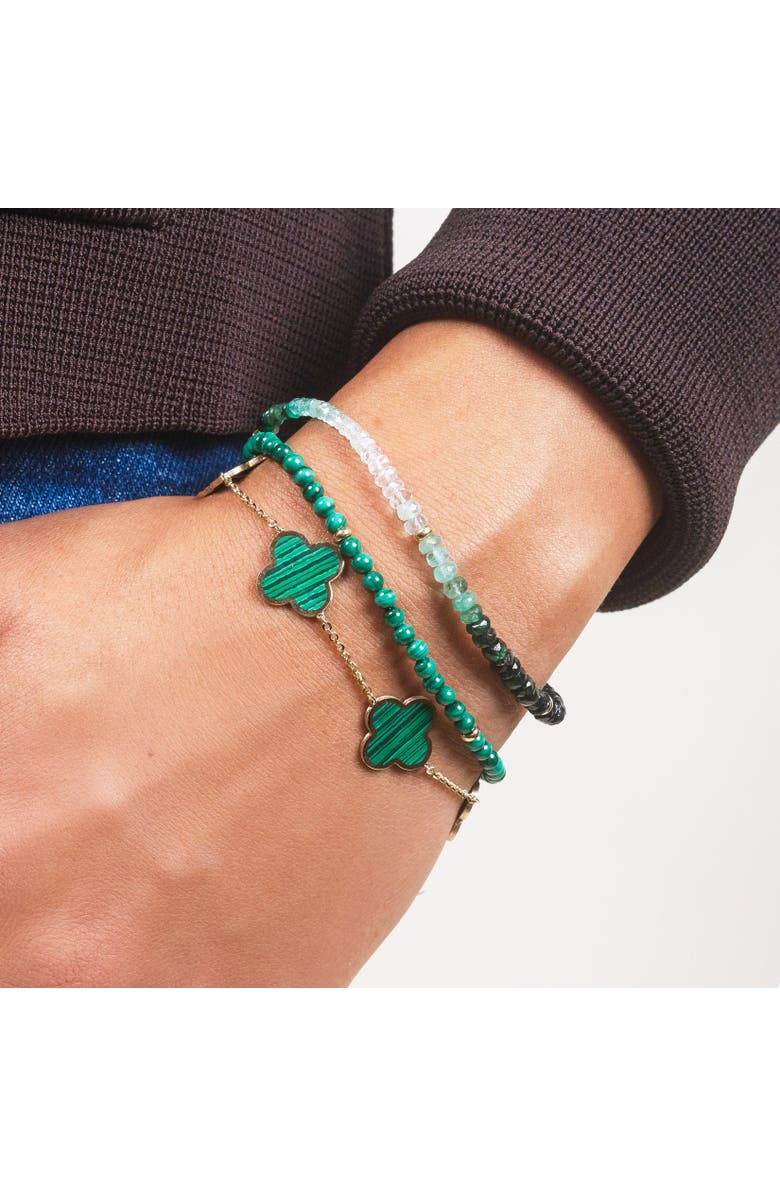 The Lovery Fine Jewelry Emerald Ombre Bead Bracelet, Alternate, color, Emerald