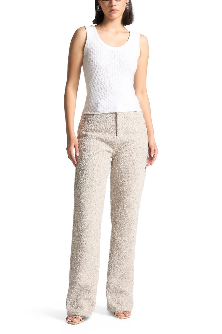 Sara Boucle Straight Leg Jeans, Alternate, color, Beige