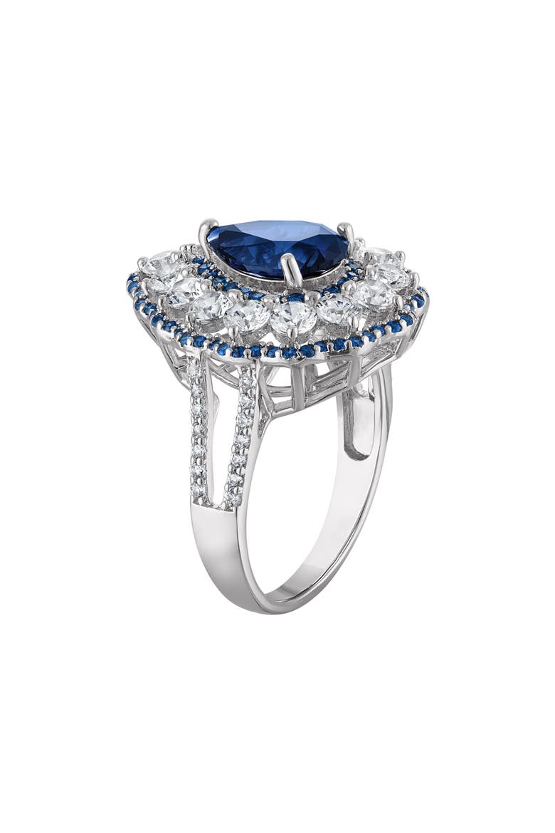 Lab Created Blue Sapphire Pear Ring, Alternate, color, BLUE