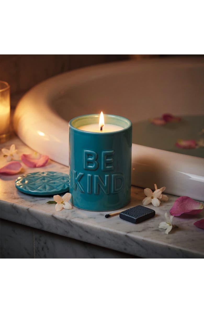 tag Be You Candle With Striker In Lid Black Ceramic Everyday, Alternate, color, Black