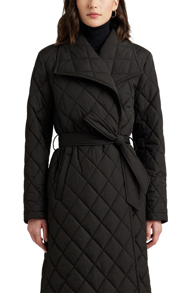 Lauren Ralph Lauren Diamond Quilted Belted Water Resistant Jacket, Alternate, color, 
