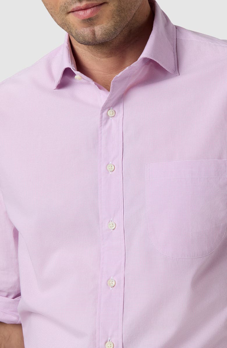 Sid Mashburn Slim Fit Microcheck Cotton Poplin Button-Up Shirt, Alternate, color, Orchid Micro Gingham Poplin