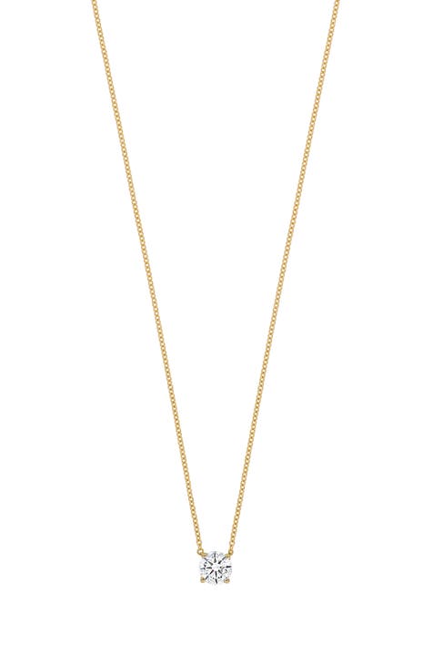 Audrey 14K Gold Diamond Solitaire Pendant Necklace - 0.16 ctw (Nordstrom Exclusive)