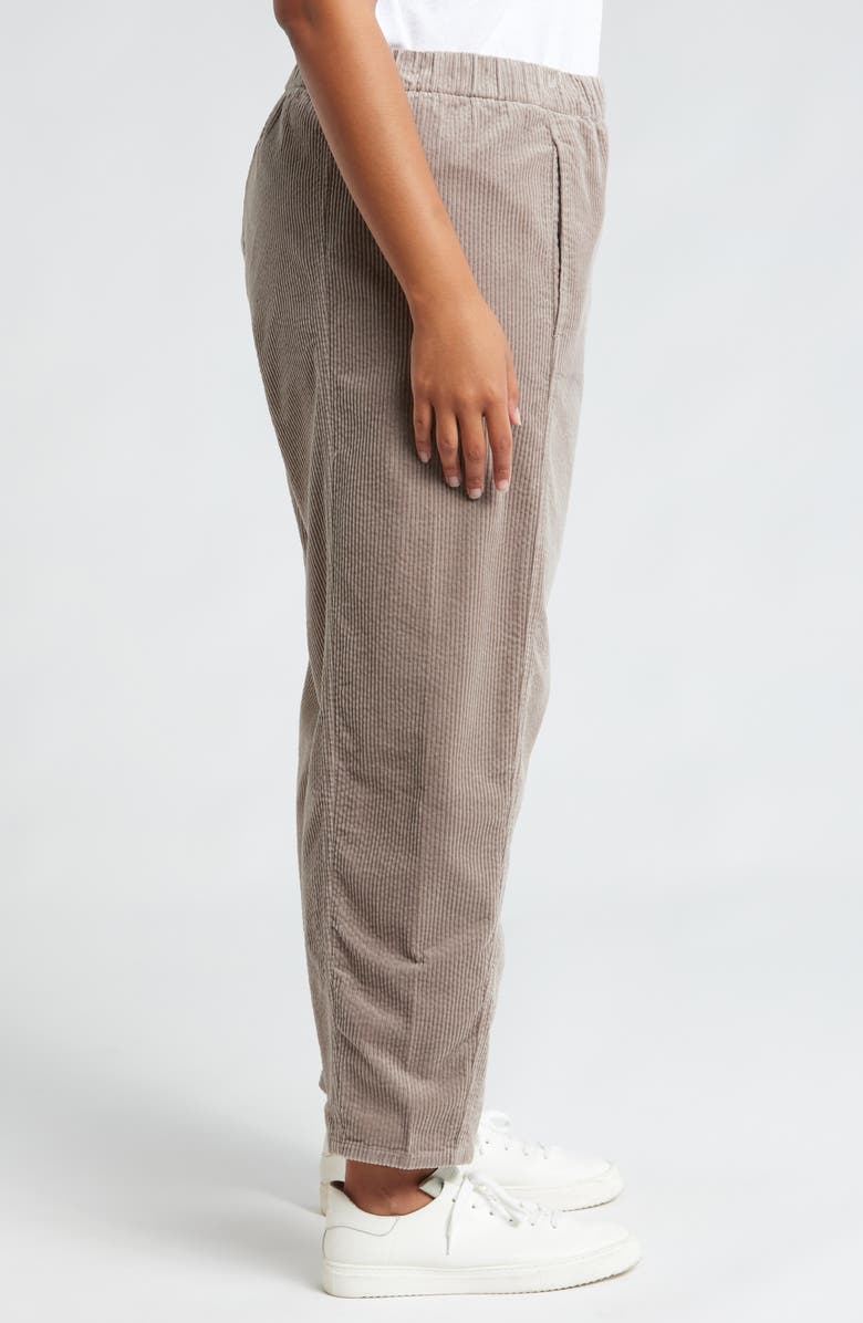 Eileen Fisher Ankle Length Corduroy Lantern Pants, Alternate, color, Taupe