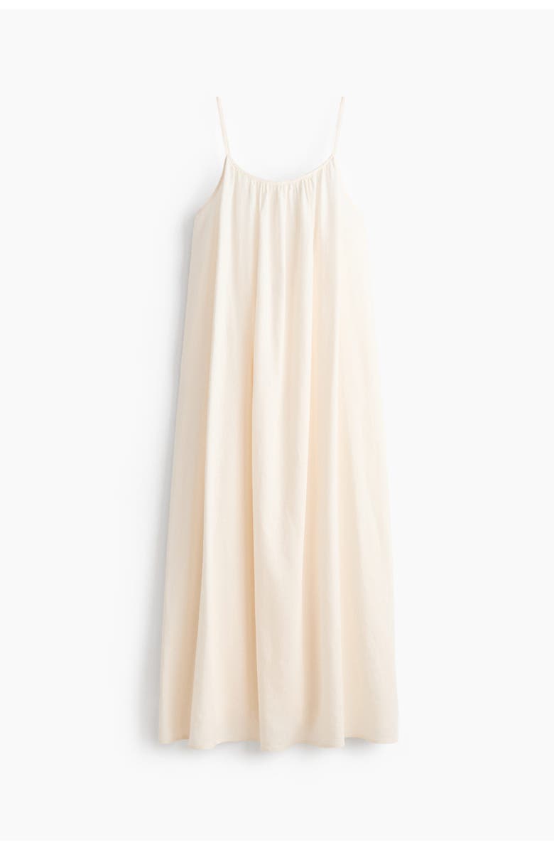 H&M Linen-blend Throw-on Dress, Main, color, Cream
