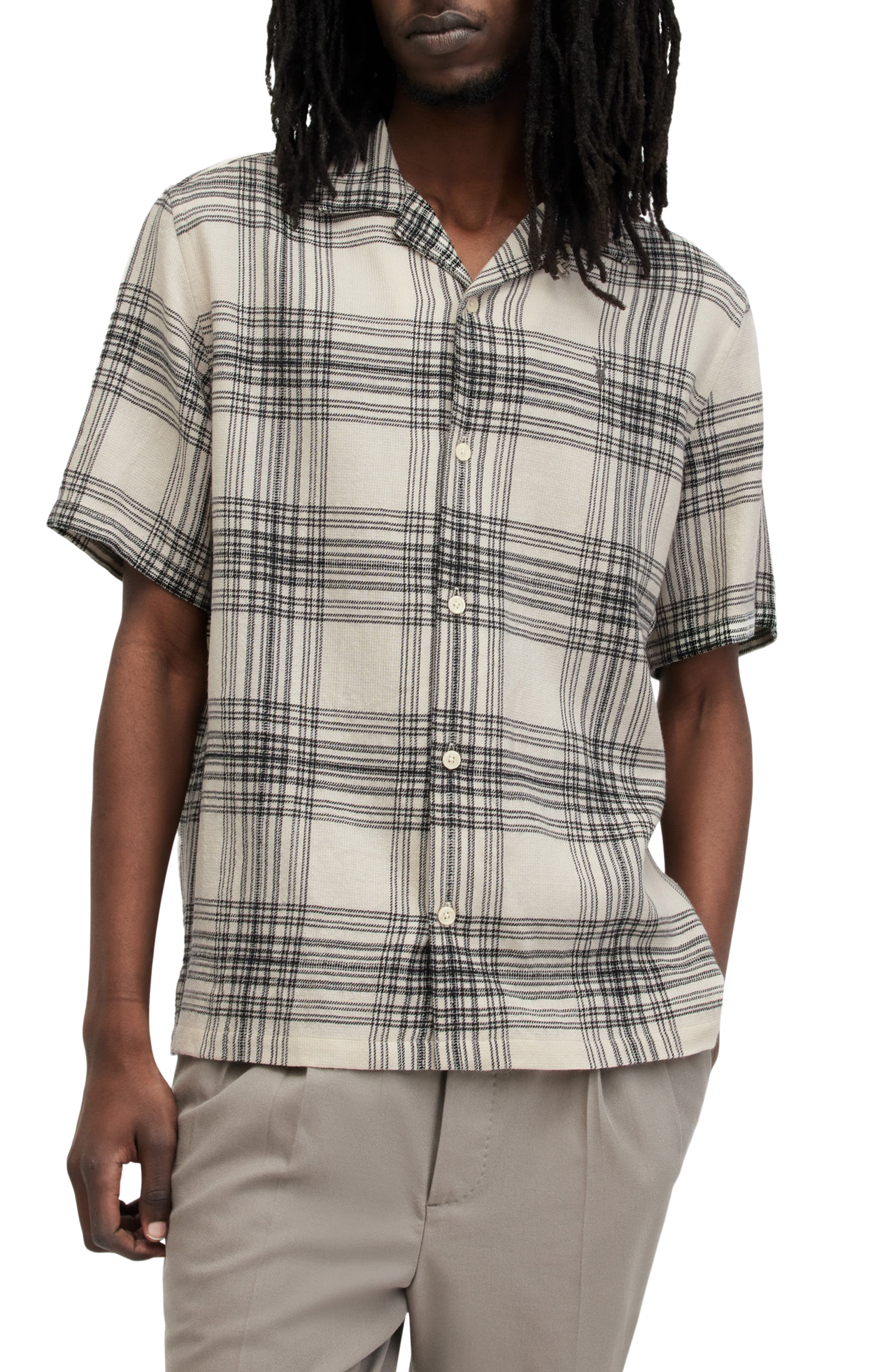 AllSaints Padres Plaid Camp Shirt