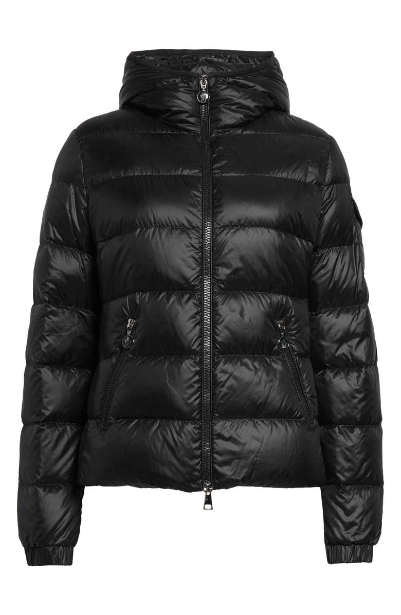 Moncler Gles Hooded Down Jacket, Alternate, color, Black