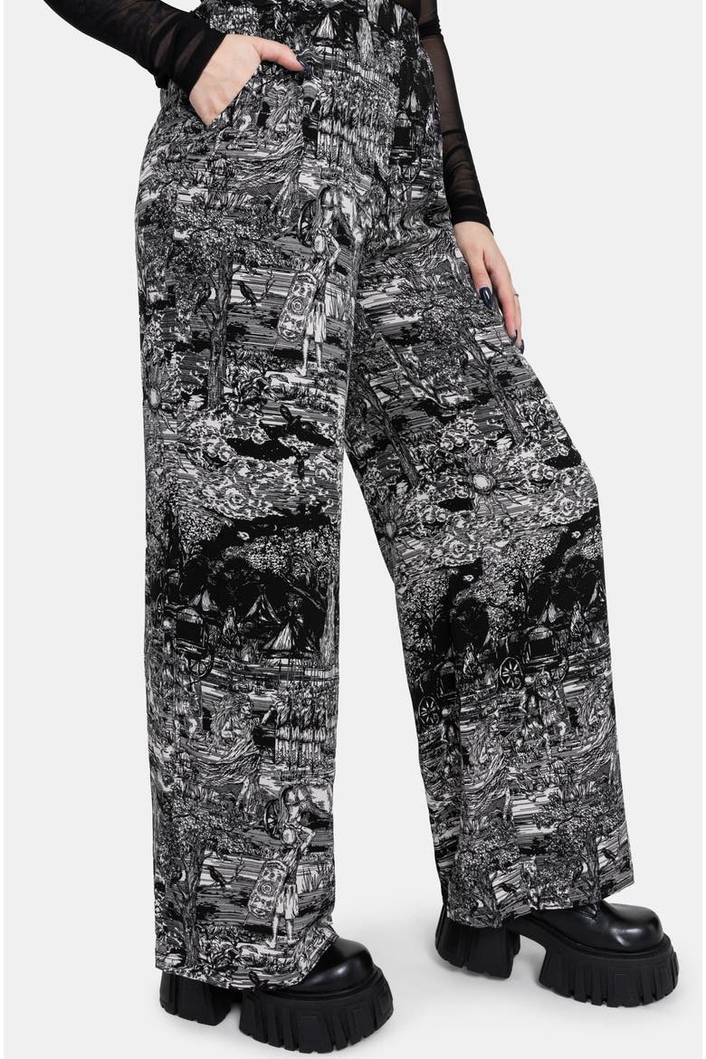 Nara Boudicca Printed Wide Leg Trouser, Alternate, color, Black