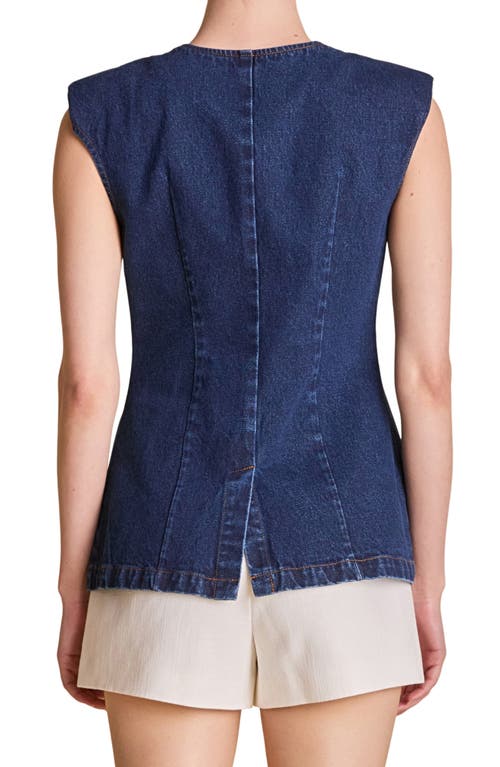 Endless Rose Button Cutaway Denim Vest