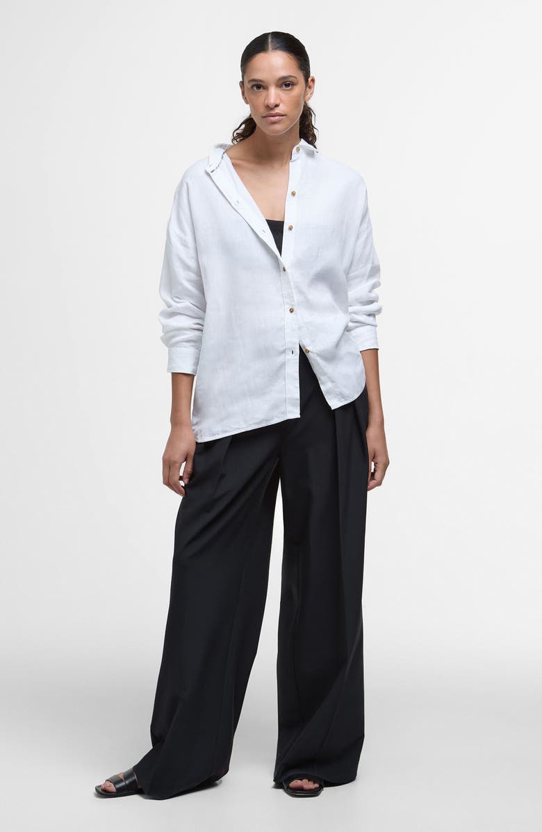 Barbour Hampton Linen Button-Up Shirt, Alternate, color, 