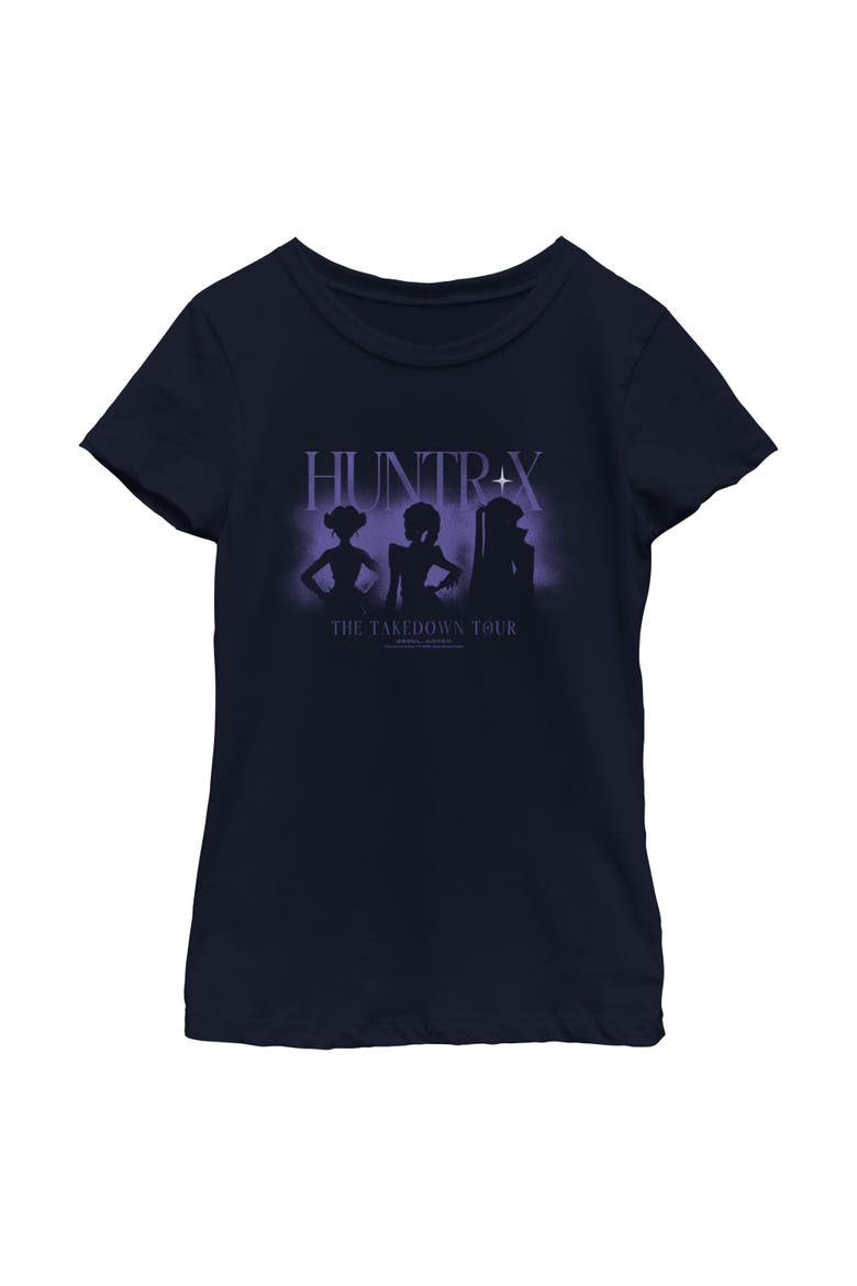 Girl's KPop Demon Hunters The Takedown Tour Silhouette  Graphic T-Shirt, Main, color, Navy Blue