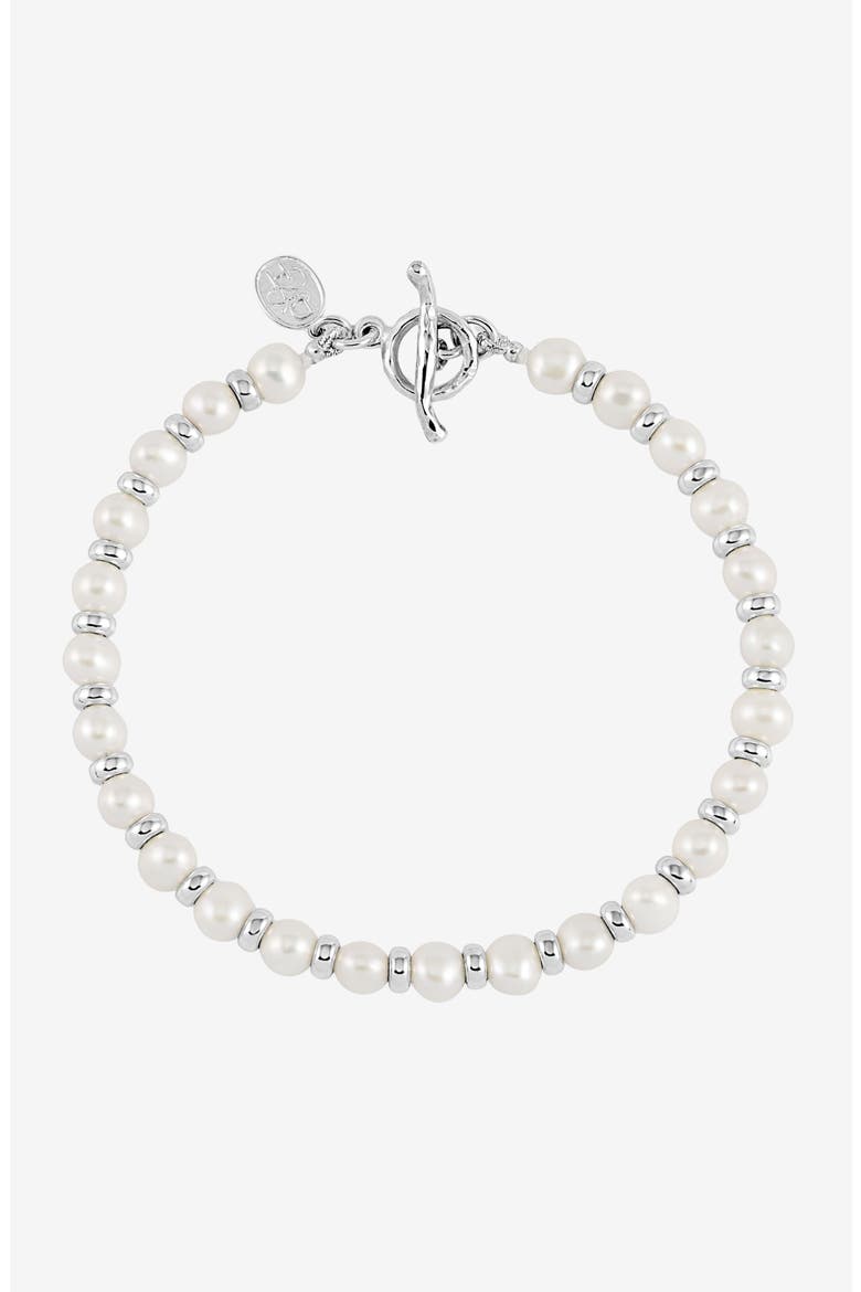 Men's  Pearl Halo Bracelet, Main, color, White