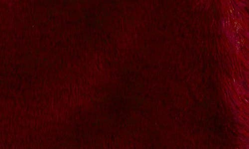 Noize Push Faux Fur Coat In Burgundy
