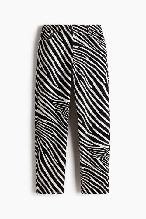 Barrel-leg Twill Trousers