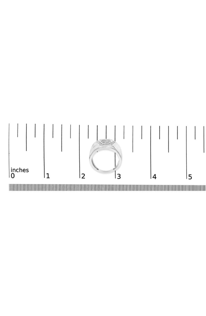 Haus of Brilliance Men's Silver 1/2 Cttw Multi-Diamond Hexagon Frame Ring, Alternate, color, Silver