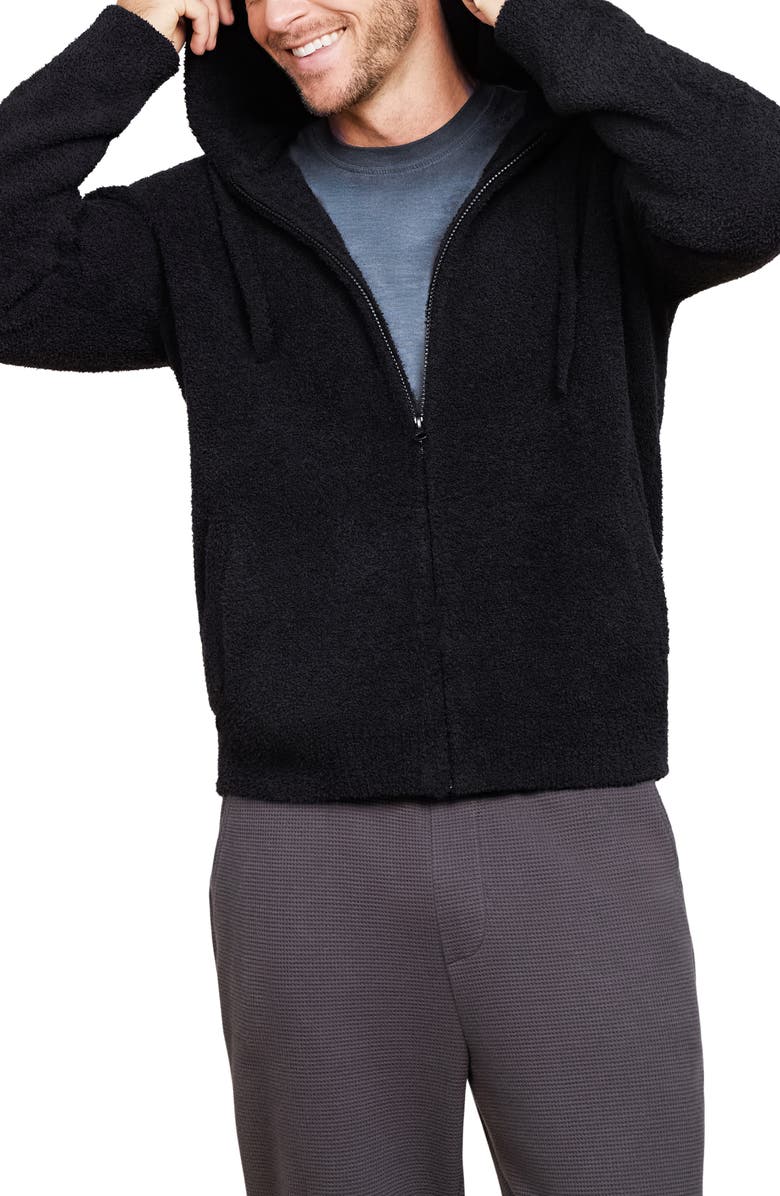Barefoot Dreams<sup>®</sup> CozyChic<sup>®</sup> Zip Hoodie, Alternate, color, Black