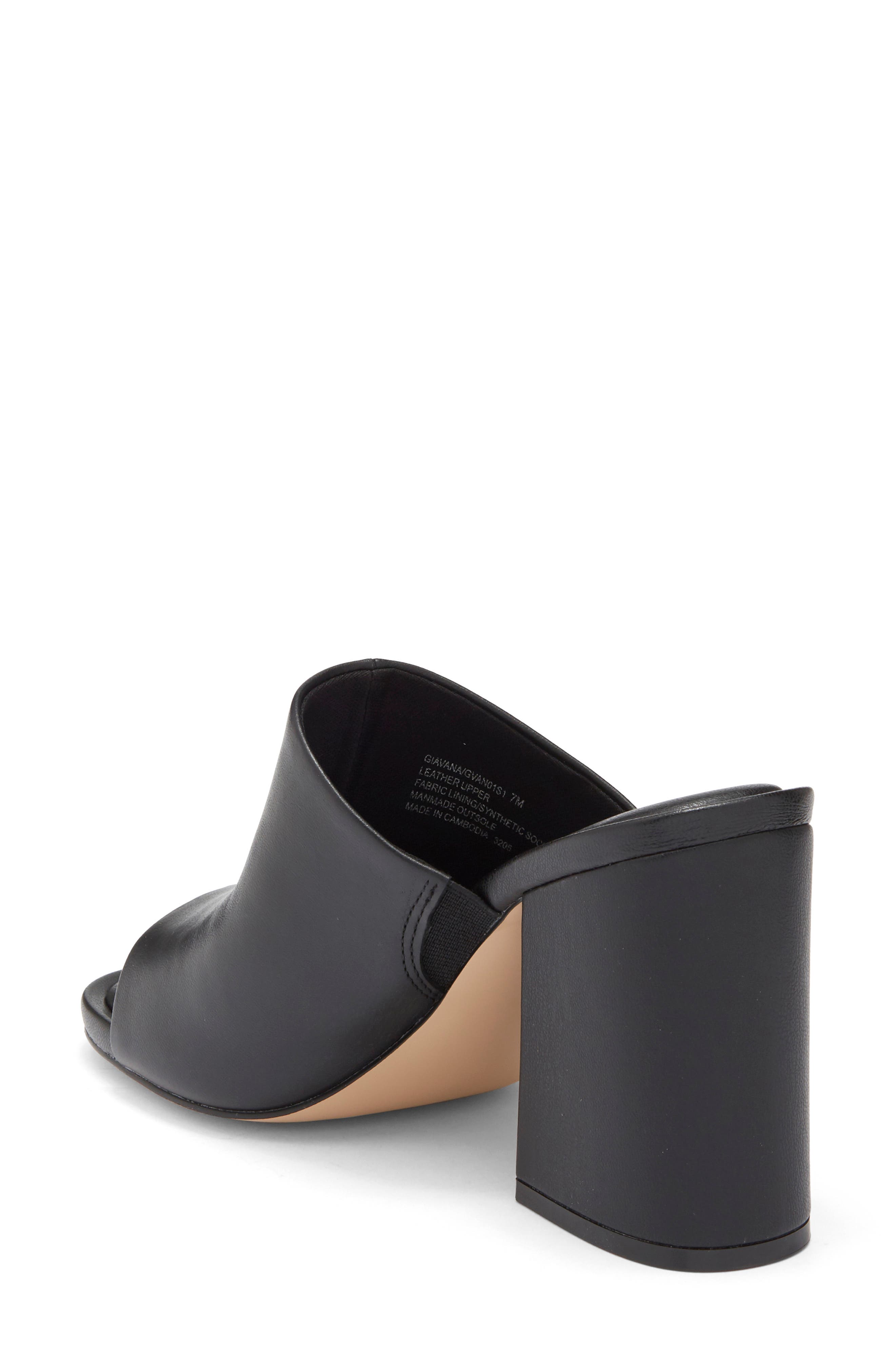Steve Madden Giavana Block Heel Slide Sandal, Alternate, color, Black Leather