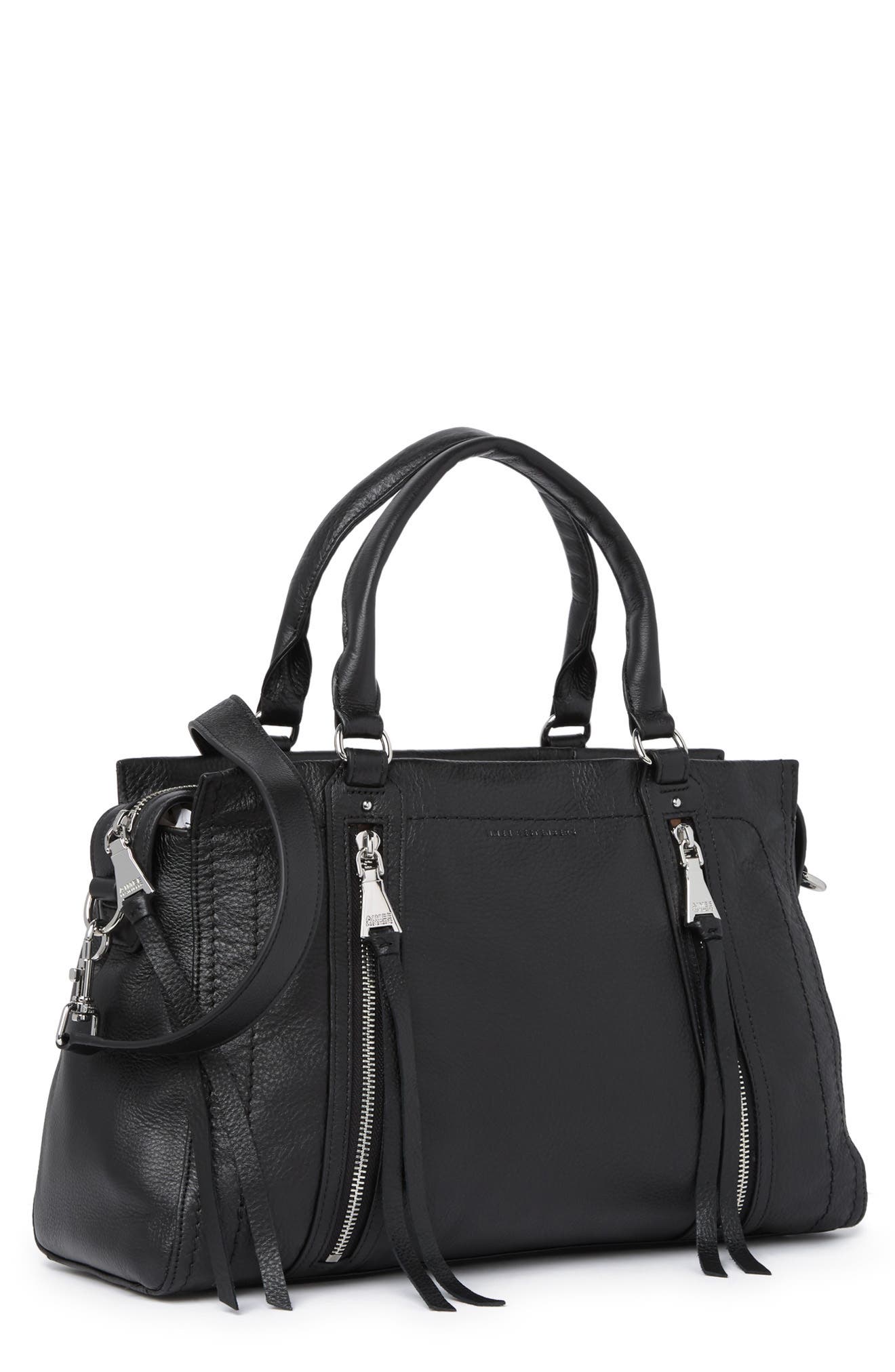 Aimee Kestenberg Zip Me Up Triple Entry Leather Satchel, Alternate, color, 