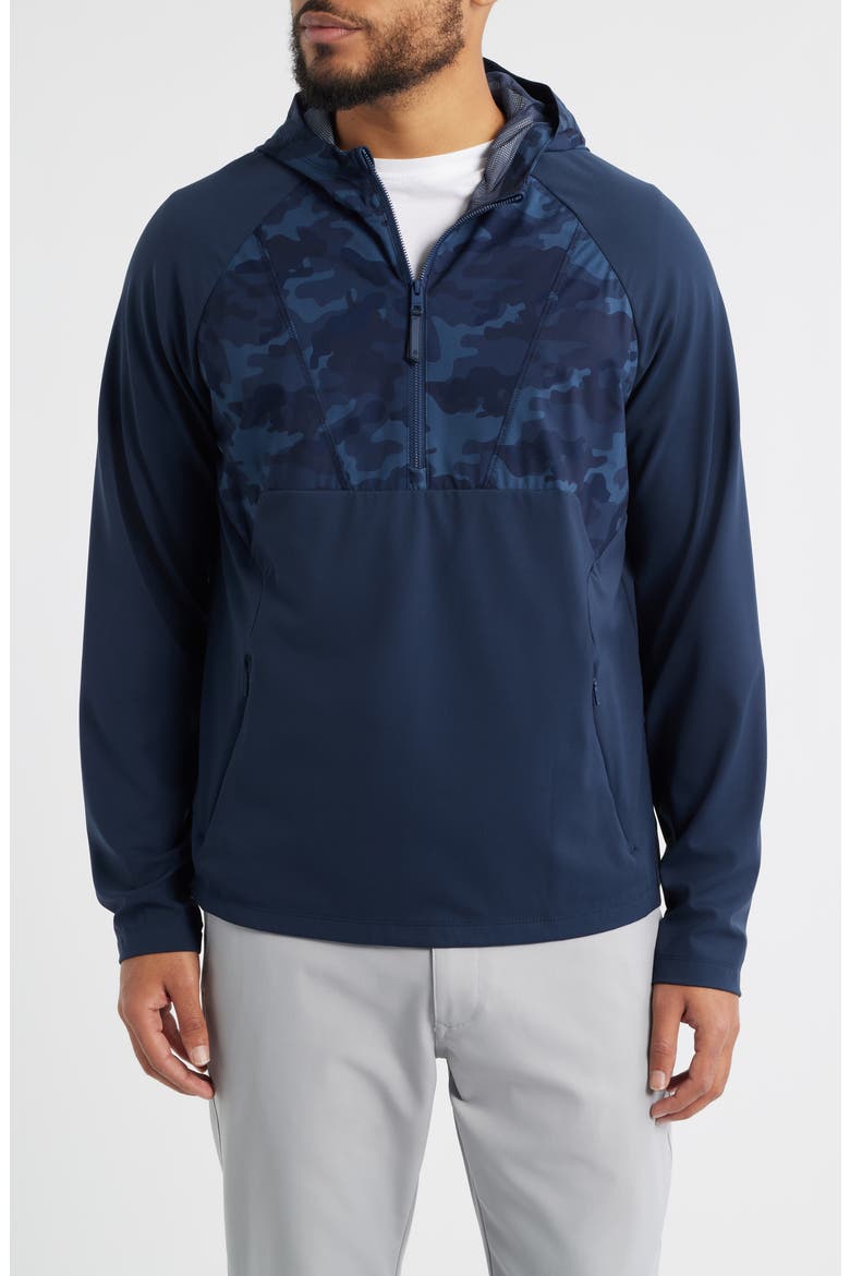 Hybrid Quarter Zip Golf Hoodie, Main, color, TWILIGHT CAMO