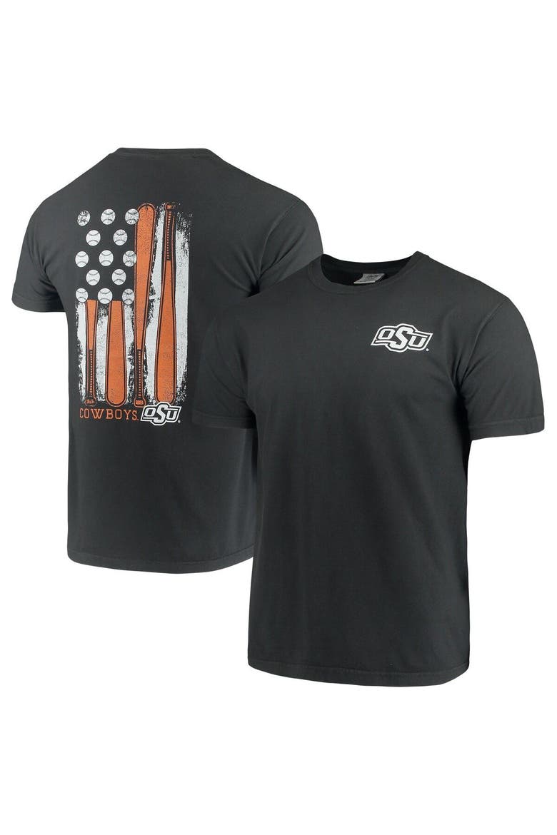 Men's Black Oklahoma State Cowboys Baseball Flag Comfort Colors T-Shirt, Alternate, color, Black