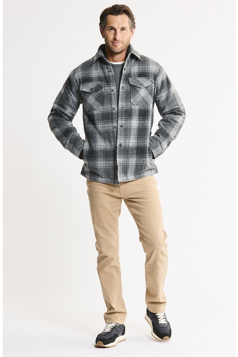 Shirt Jacket with Faux Fur Lining, Alternate, color, GREY BLACK PLAID