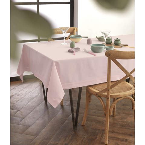 Cotton Linen Table Throw - Dru, 52" x 52" Inch