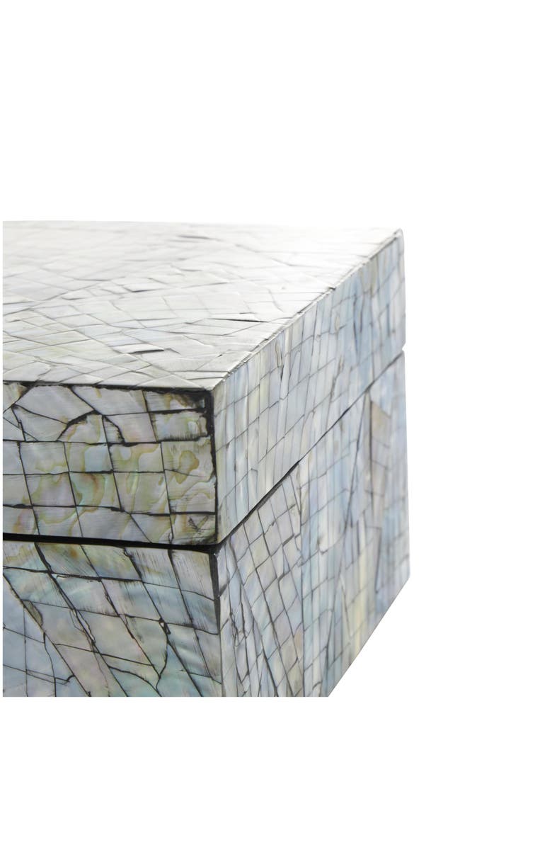 UMA Contemporary Set of 2 Decorative Mother of Pearl Boxes, Alternate, color, Multi Colored