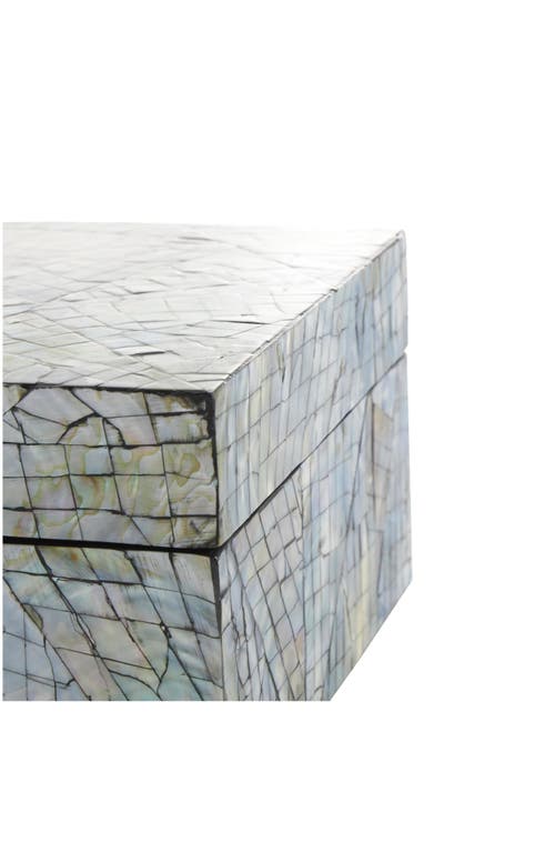 Uma Contemporary Set Of 2 Decorative Mother Of Pearl Boxes In Multi Colored